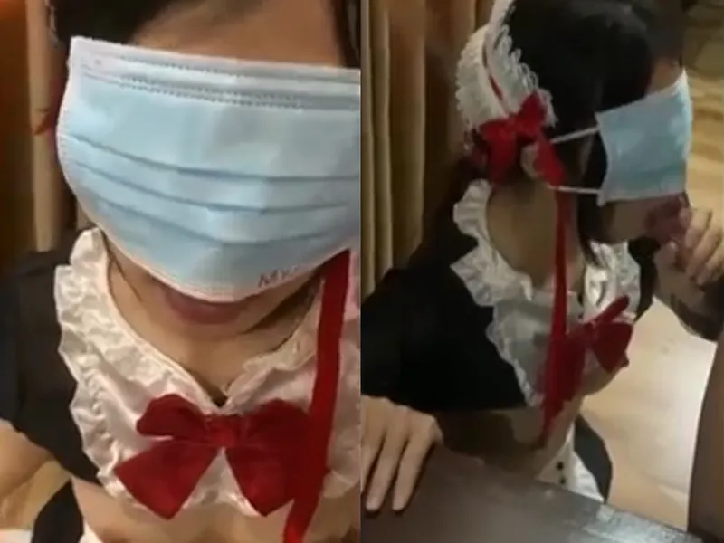 Cô bạn gái việt dâm cosplay nô lệ liếm bú con chuối điêu luyện