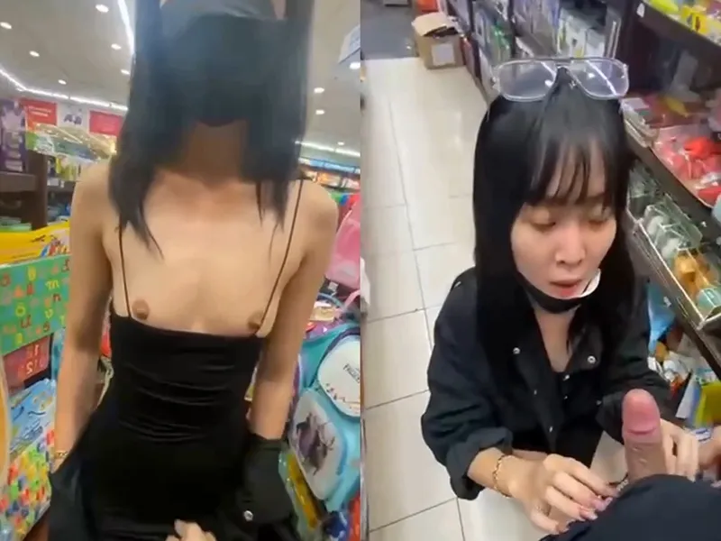 đi nhà sách em mặc mỗi cái quần lót còn đòi anh mút chim p1